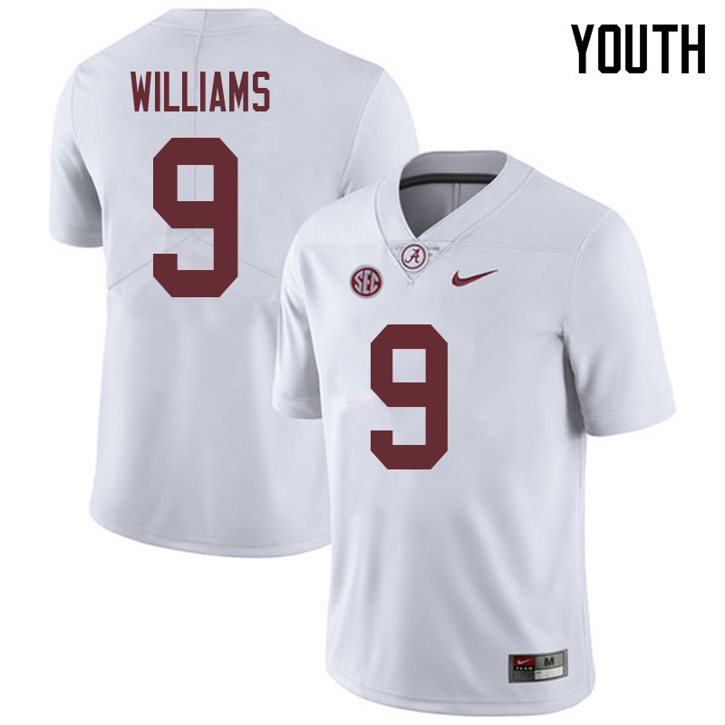 Youth #9 Xavier Williams Alabama Crimson Tide College Football Jerseys Sale-White